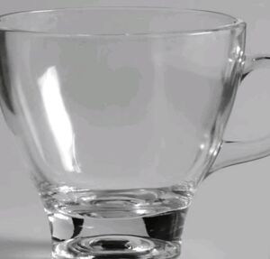 (5) Colony Glass Silver Elegance 70s Punch Tea Cups Clear With Handles  3x3 3 Oz